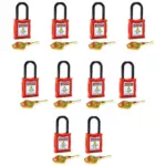 Industrial Plastic Insulated Safety Padlocks S02 10 pcs Set