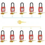 Insulated Nylon Shackle Lockout Safety Padlock with Master Key BAN-202 10 pcs Set Beian-Lock