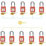 Steel Shackle Loto Safety Lockout Padlocks BAN-201 with Master Key 10 pcs Set Beian Lock