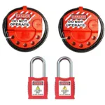 Loto Lockout Tagout Cable Set 4 pcs Beian-Lock